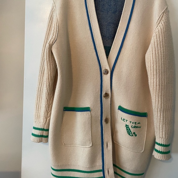Anthropologie 2025 Pea Pod Varsity Cardigan - Picture 3 of 7